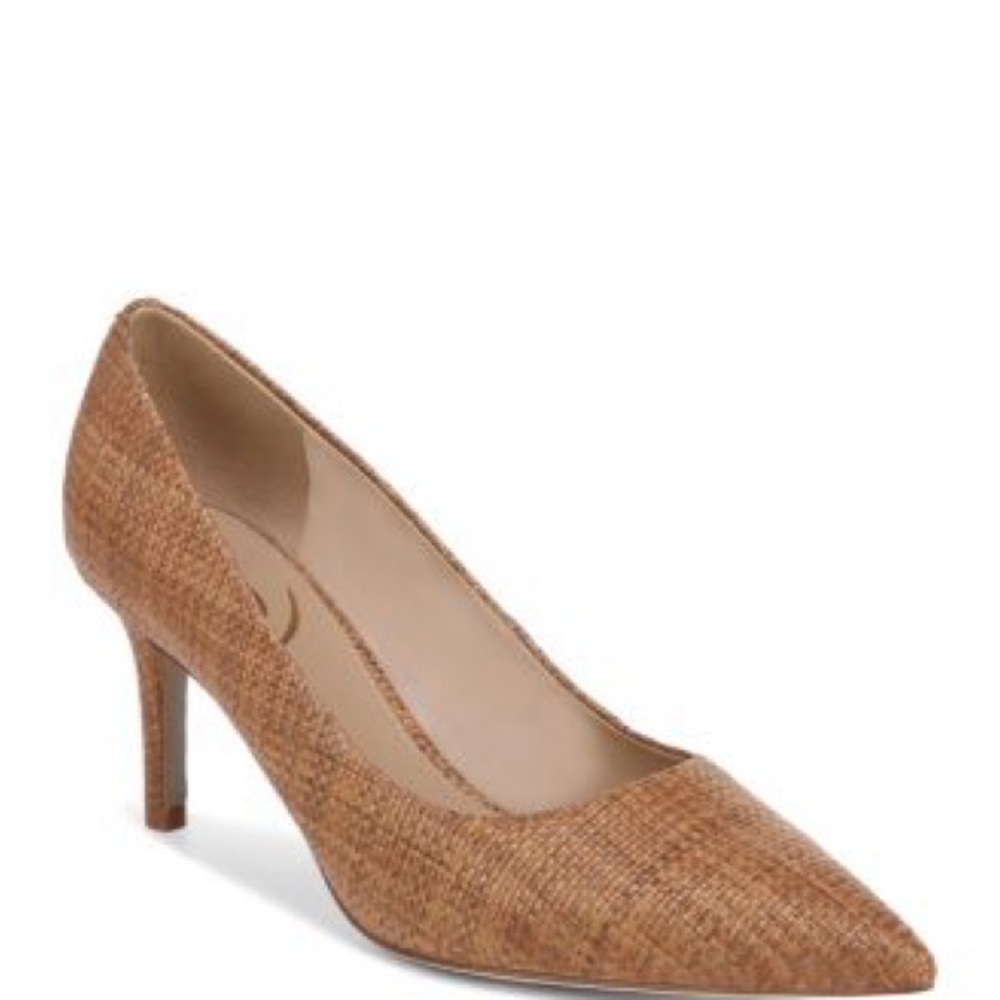 Sam Edelman Brown Textured Pointed-Toe Flats